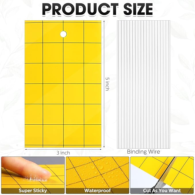 20*10 cm Custom Sticky Insect Traps Wholesale, Suitable for Greenhouses, Farmlands, Orchards, and More 4 Pièges collants à insectes