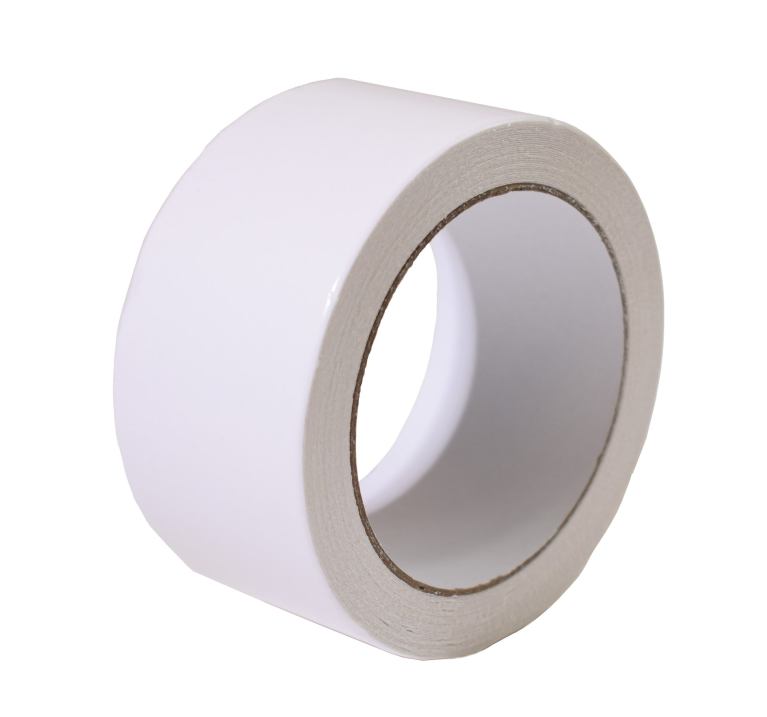 Roll of white tree banding tape product close-up